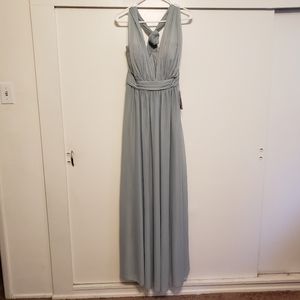NWT Birdy Grey Chiffon Mesh Formal Evening Bridesmaid Gown Dress Sage L